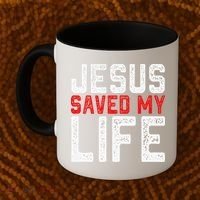 BOLD Christian Gift Jesus Saved My Life Coffee Mug thumb 2