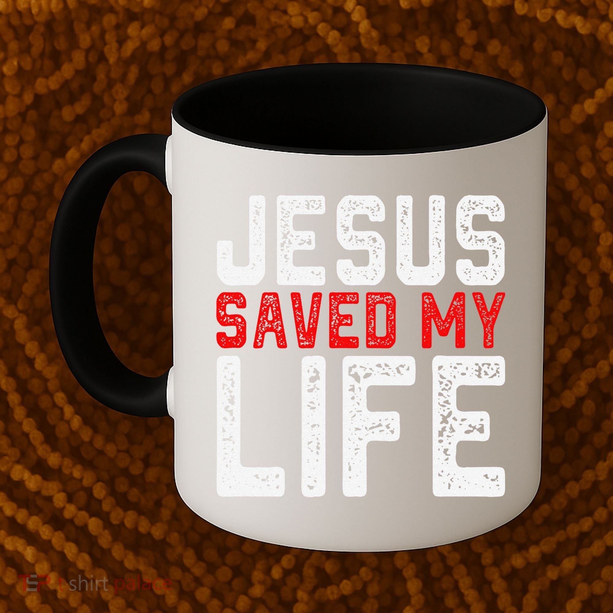 BOLD Christian Gift Jesus Saved My Life Coffee Mug