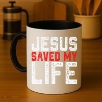 BOLD Christian Gift Jesus Saved My Life Coffee Mug thumb 4