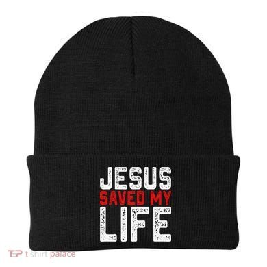BOLD Christian Gift Jesus Saved My Life Beanie