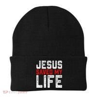 BOLD Christian Gift Jesus Saved My Life Beanie thumb 0