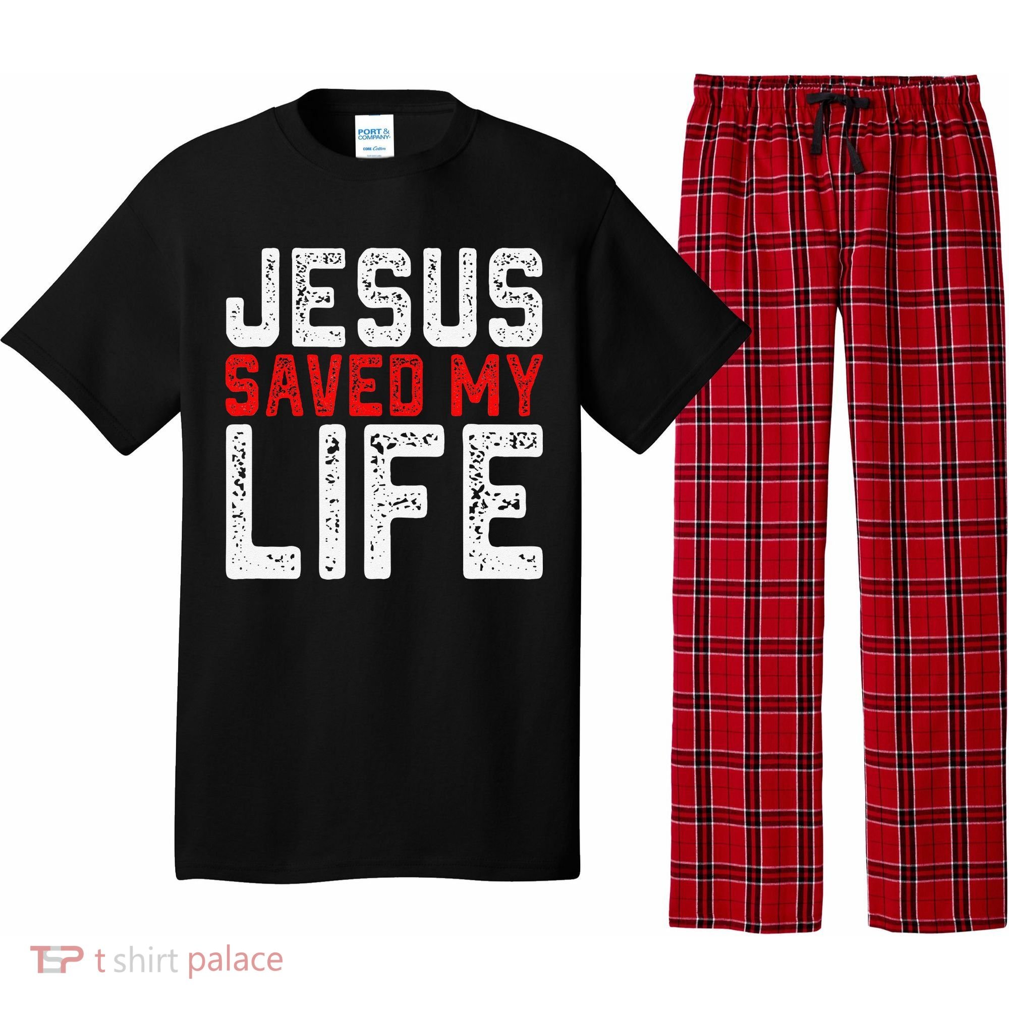 BOLD Christian Gift Jesus Saved My Life Pajama Set