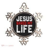 BOLD Christian Gift Jesus Saved My Life Ornament thumb 0