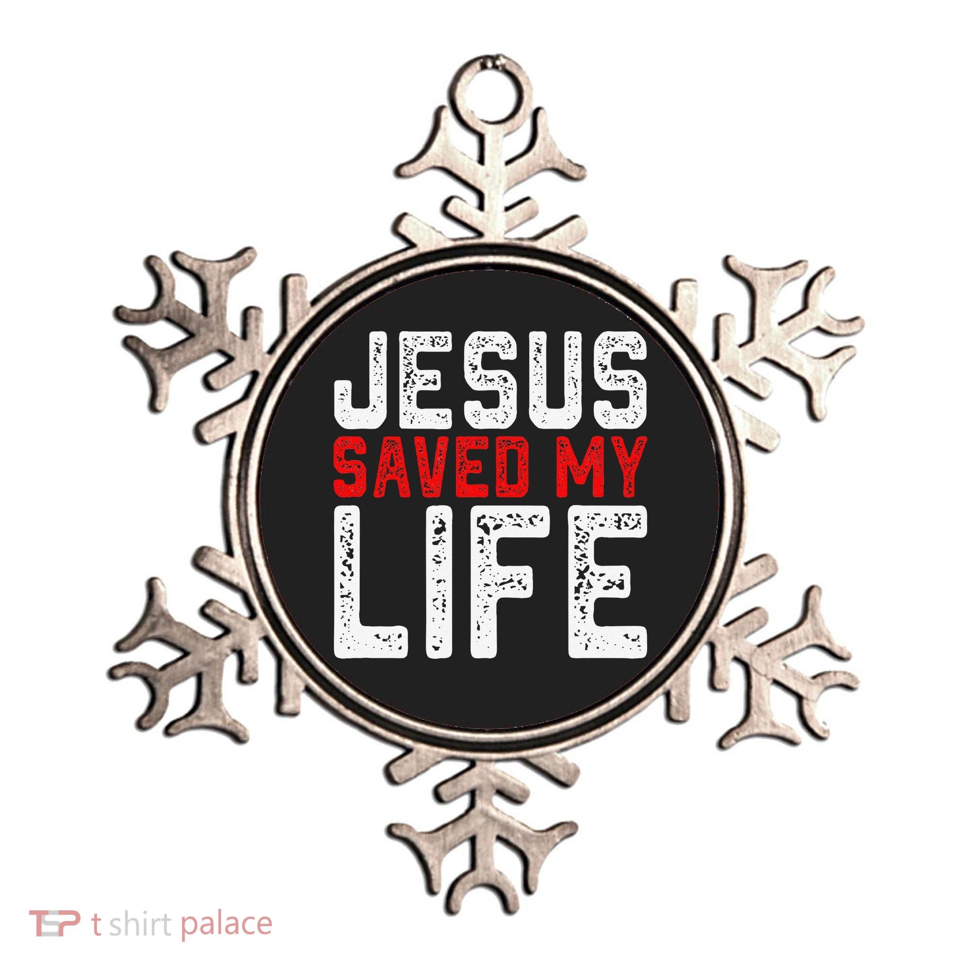 BOLD Christian Gift Jesus Saved My Life Ornament