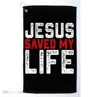 BOLD Christian Gift Jesus Saved My Life Golf Towel thumb 0