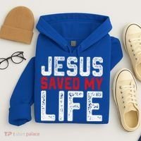 BOLD Christian Gift Jesus Saved My Life Hoodie thumb 4