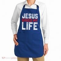 BOLD Christian Gift Jesus Saved My Life Apron thumb 2