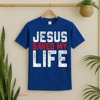 BOLD Christian Gift Jesus Saved My Life T-Shirt thumb 2