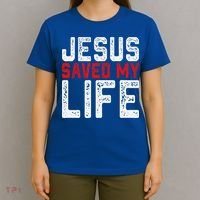 BOLD Christian Gift Jesus Saved My Life T-Shirt thumb 4