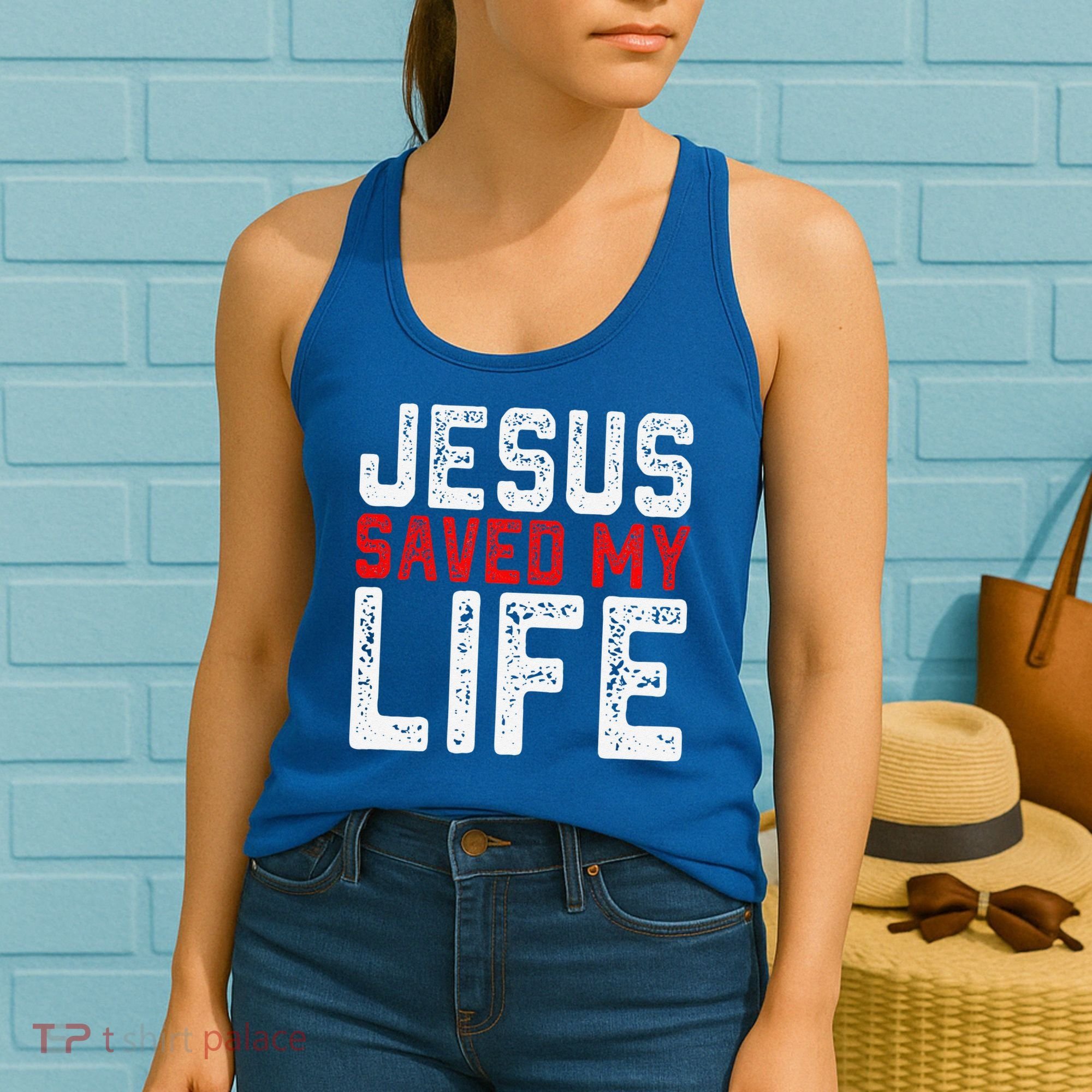 BOLD Christian Gift Jesus Saved My Life Women's Tank Top