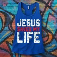 BOLD Christian Gift Jesus Saved My Life Women's Tank Top thumb 3