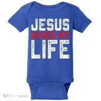 BOLD Christian Gift Jesus Saved My Life Baby Bodysuit thumb 0