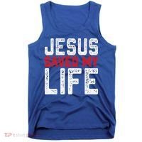 BOLD Christian Gift Jesus Saved My Life Tank Top thumb 0