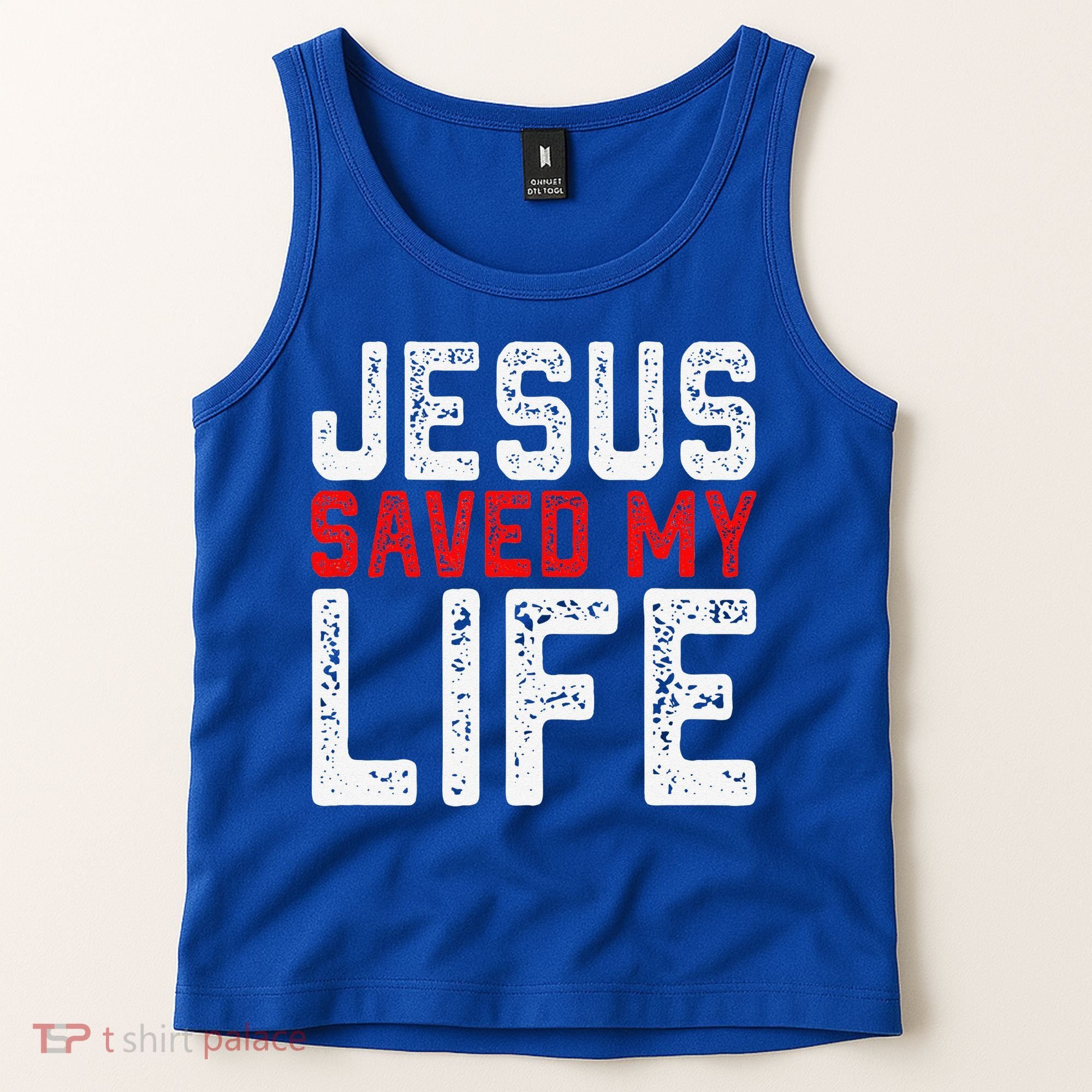 BOLD Christian Gift Jesus Saved My Life Tank Top