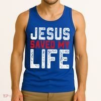 BOLD Christian Gift Jesus Saved My Life Tank Top thumb 3