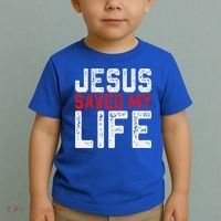 BOLD Christian Gift Jesus Saved My Life Toddler T-Shirt thumb 2