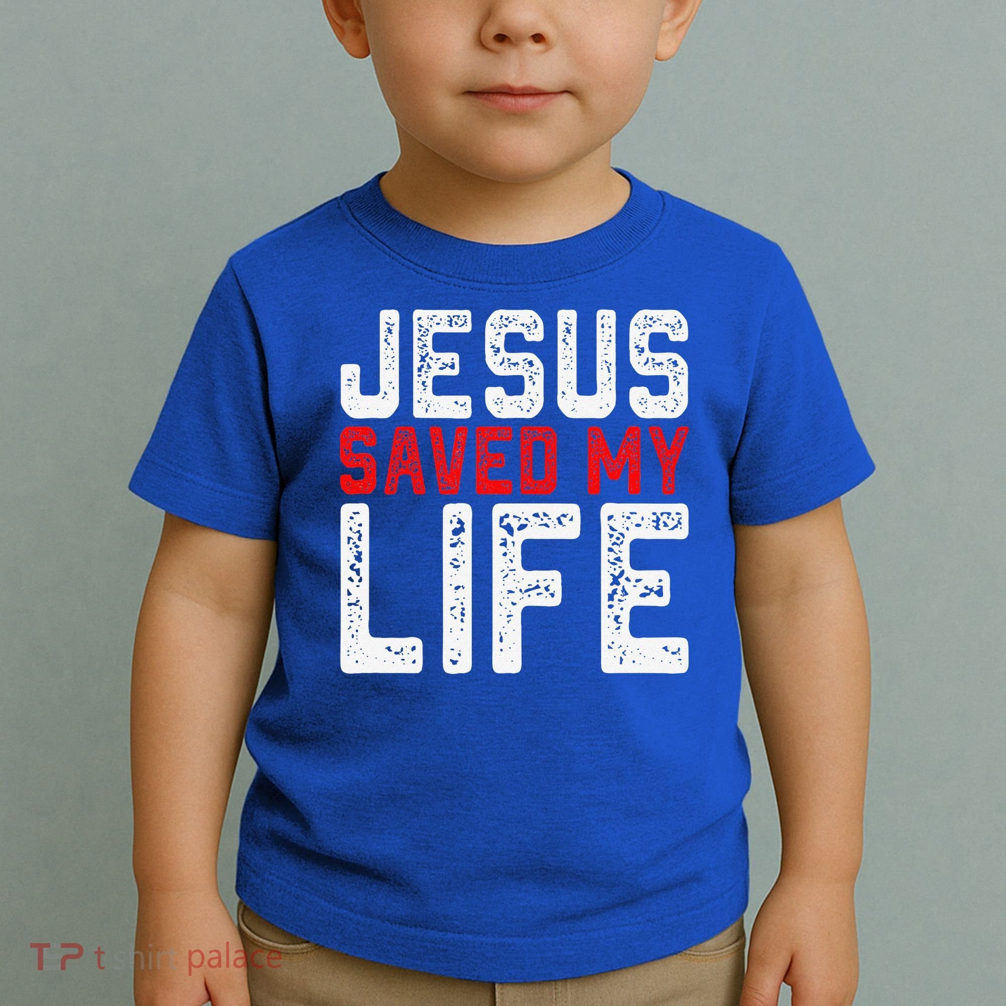 BOLD Christian Gift Jesus Saved My Life Toddler T-Shirt