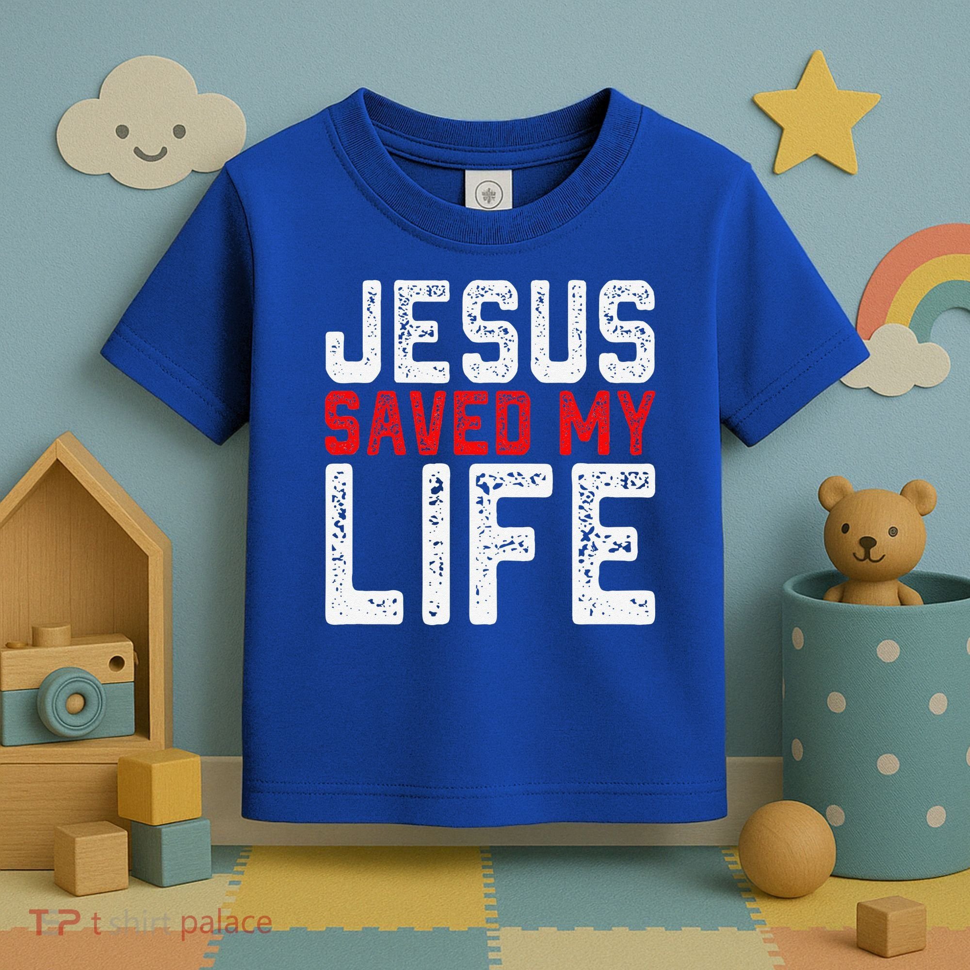 BOLD Christian Gift Jesus Saved My Life Toddler T-Shirt