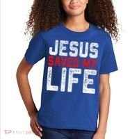 BOLD Christian Gift Jesus Saved My Life Kids T-Shirt thumb 2