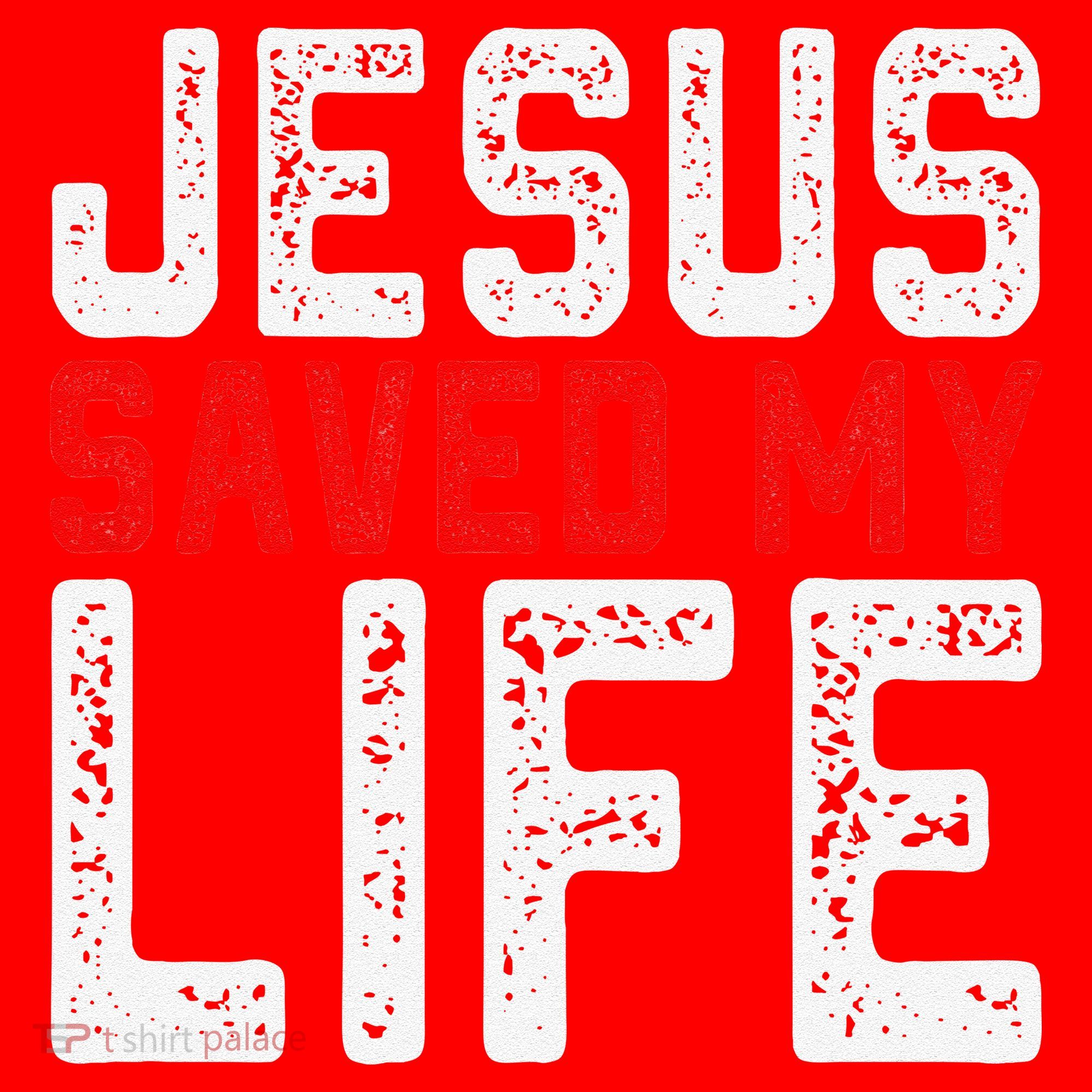 BOLD Christian Gift Jesus Saved My Life Santa Hat