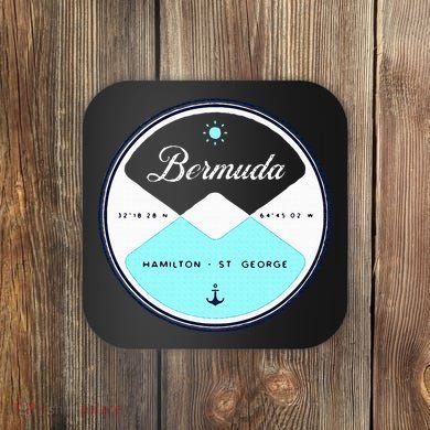 Bermuda Circle Graphic Coaster