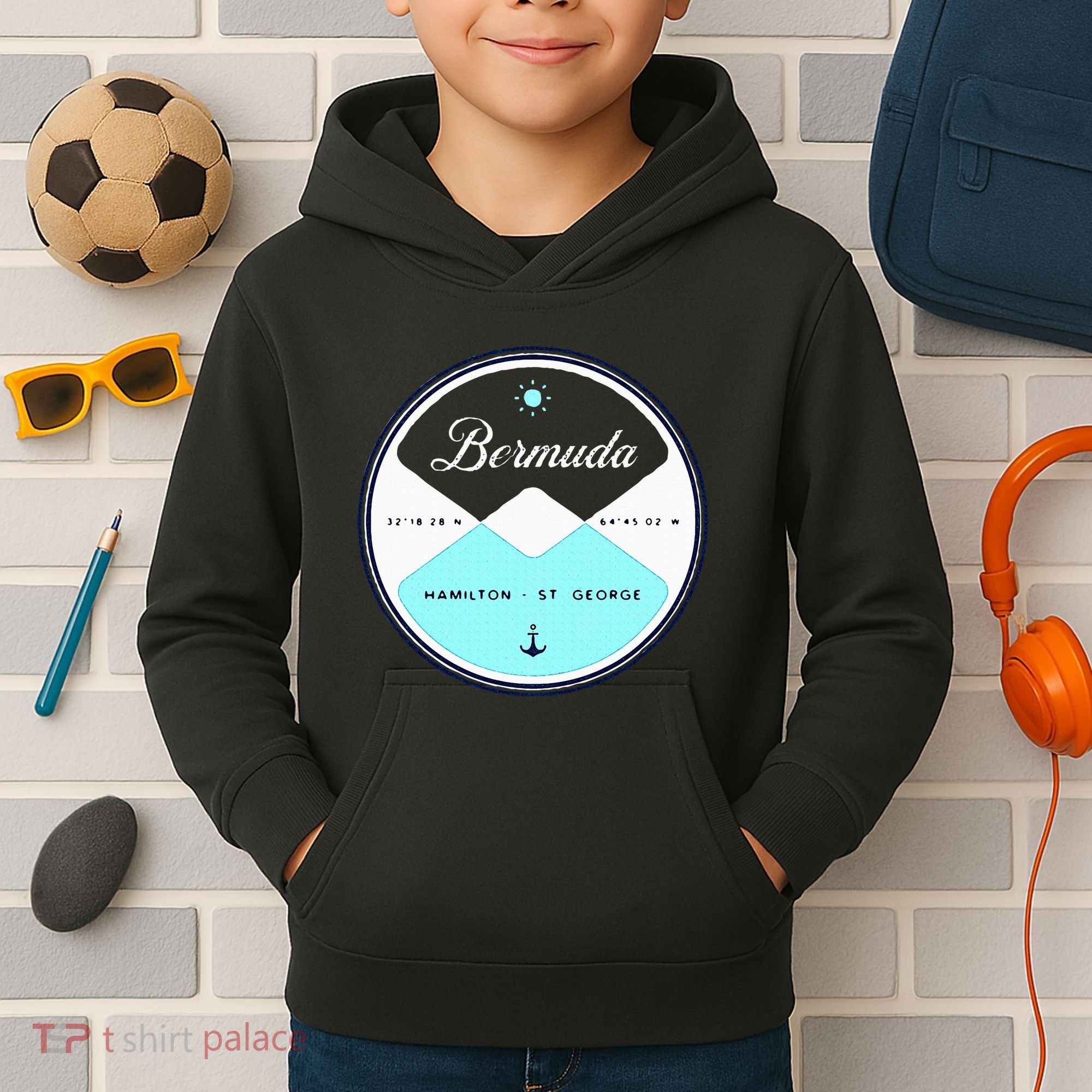 Bermuda Circle Graphic Kids Hoodie