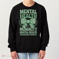 Bow Coquette Groovy Minority Mental Health Awareness Month Women's Sweatshirt thumb 0