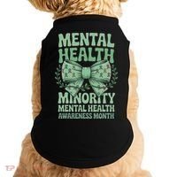 Bow Coquette Groovy Minority Mental Health Awareness Month Doggie Tank thumb 0