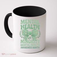 Bow Coquette Groovy Minority Mental Health Awareness Month Coffee Mug thumb 0