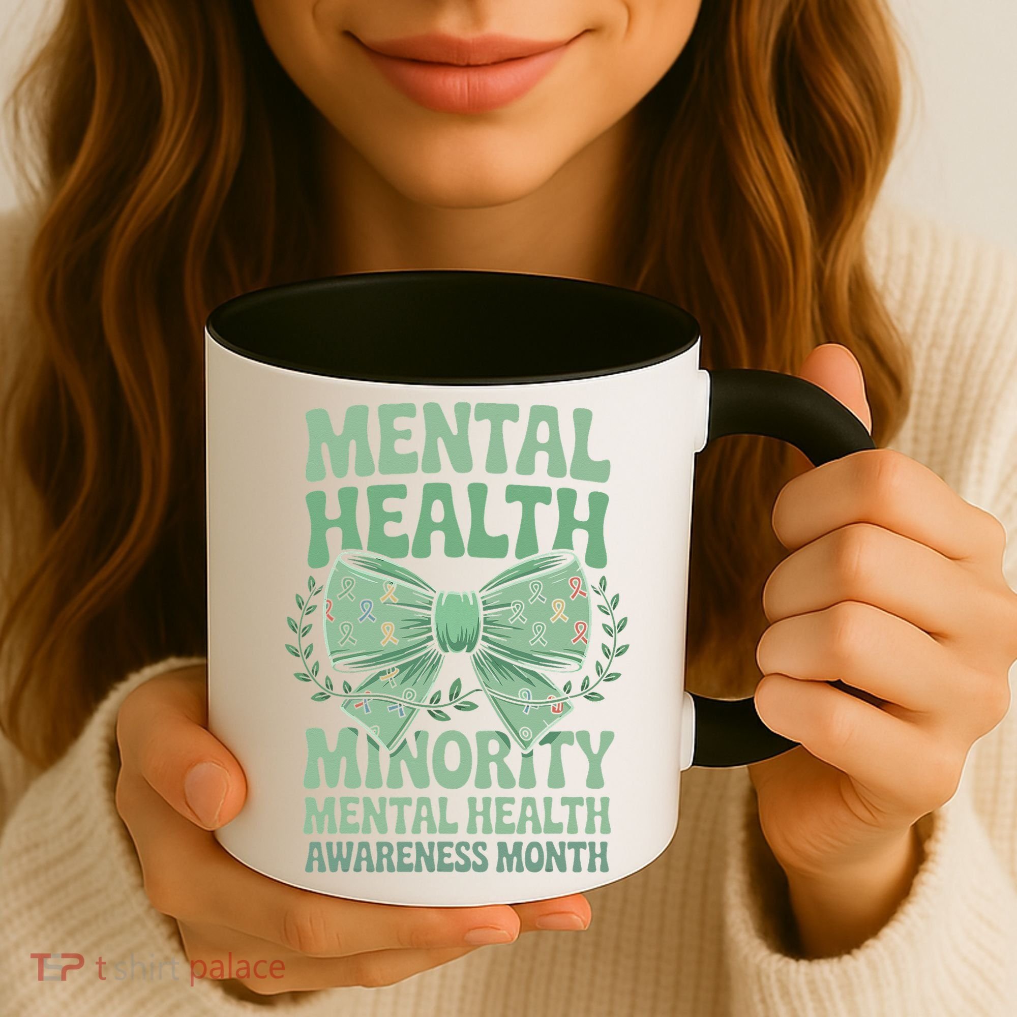 Bow Coquette Groovy Minority Mental Health Awareness Month Coffee Mug