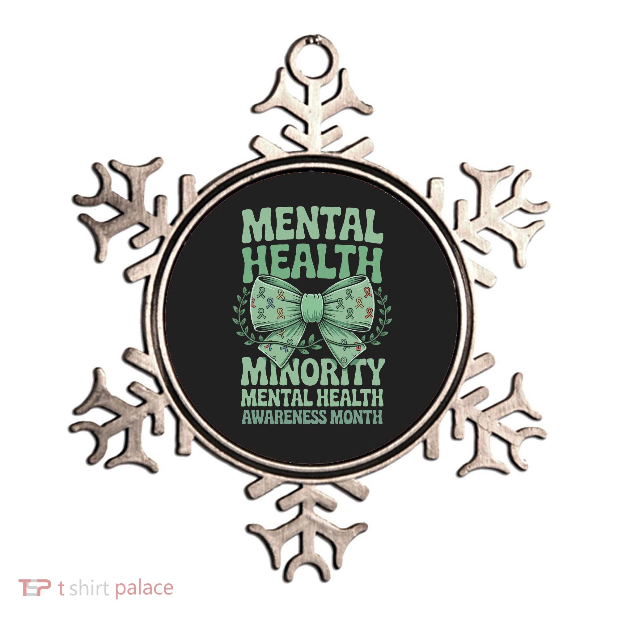 Bow Coquette Groovy Minority Mental Health Awareness Month Ornament