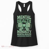 Bow Coquette Groovy Minority Mental Health Awareness Month Women's Tank Top thumb 0