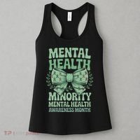 Bow Coquette Groovy Minority Mental Health Awareness Month Women's Tank Top thumb 3
