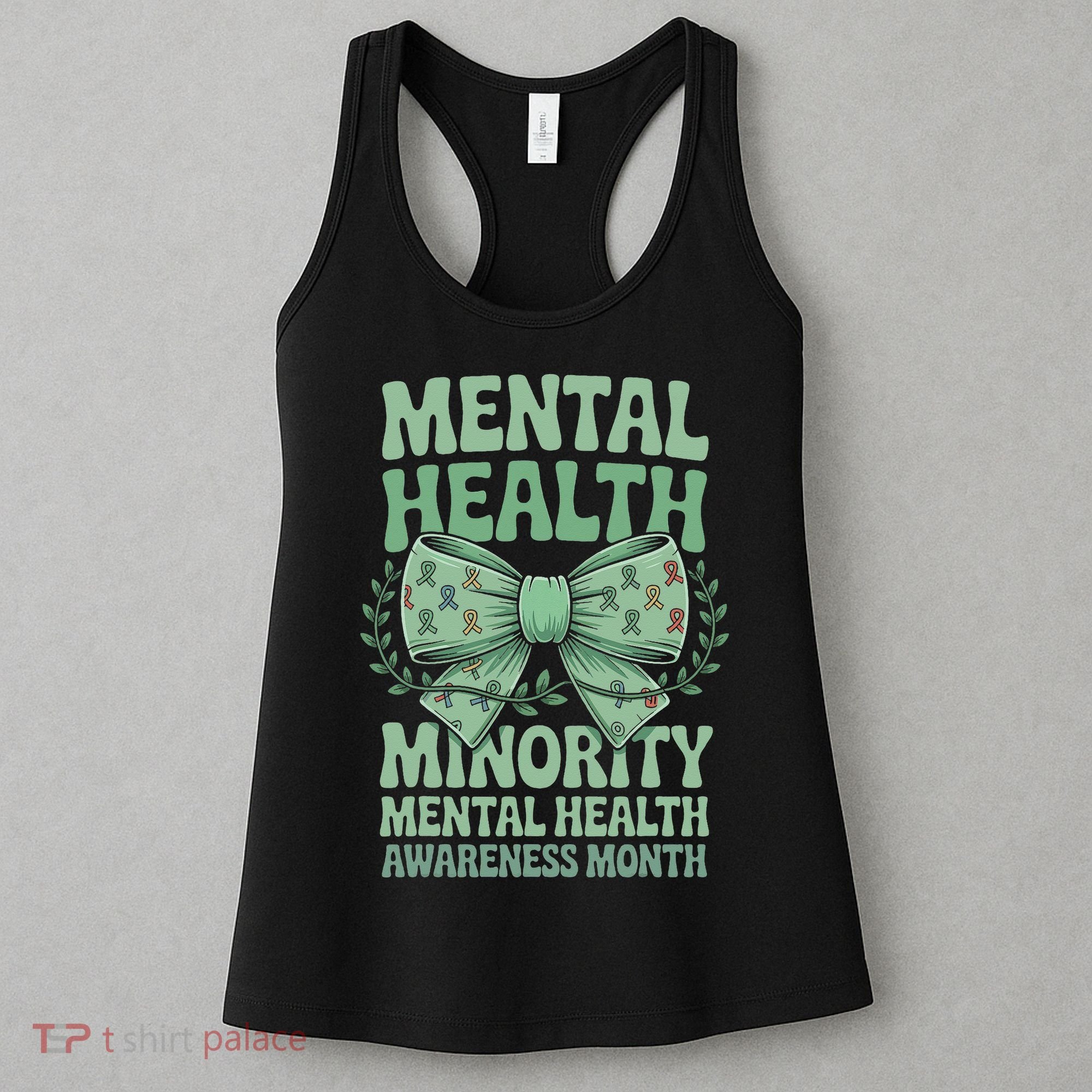 Bow Coquette Groovy Minority Mental Health Awareness Month Women's Tank Top