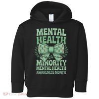 Bow Coquette Groovy Minority Mental Health Awareness Month Toddler Hoodie thumb 0
