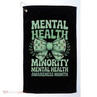 Bow Coquette Groovy Minority Mental Health Awareness Month Golf Towel thumb 0