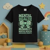 Bow Coquette Groovy Minority Mental Health Awareness Month Toddler T-Shirt thumb 3
