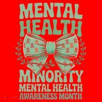 Bow Coquette Groovy Minority Mental Health Awareness Month Santa Hat thumb 1
