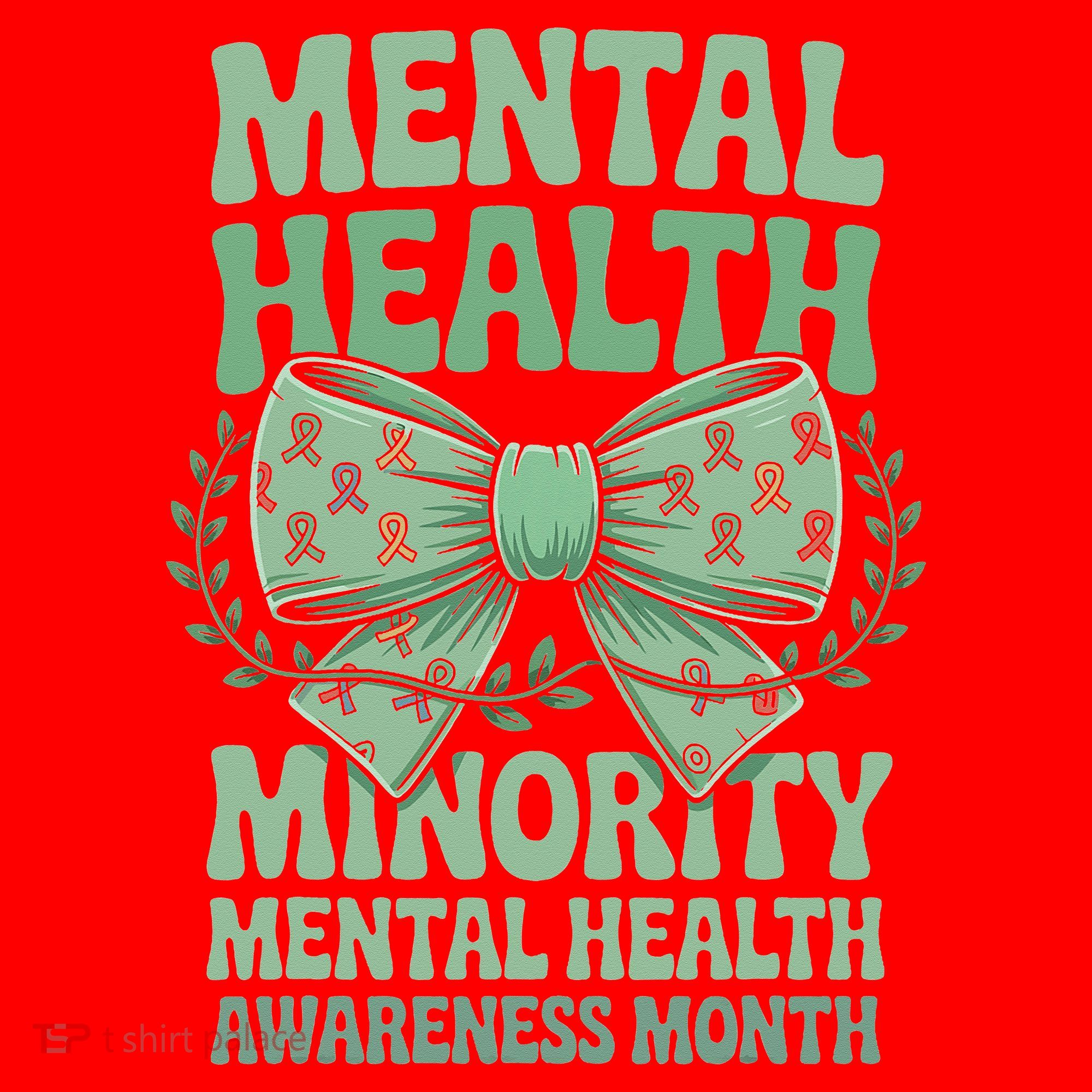 Bow Coquette Groovy Minority Mental Health Awareness Month Santa Hat