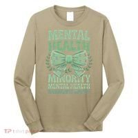 Bow Coquette Groovy Minority Mental Health Awareness Month Long Sleeve Shirt thumb 0