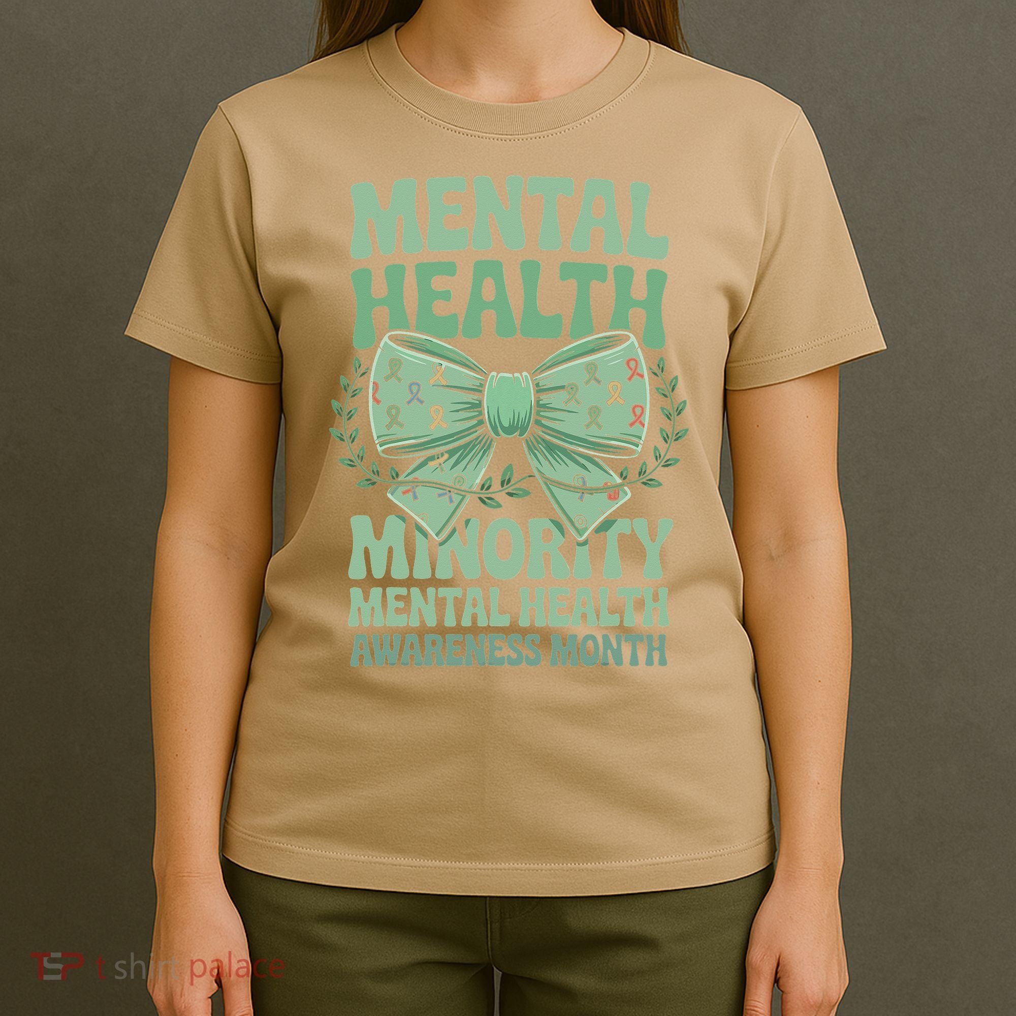 Bow Coquette Groovy Minority Mental Health Awareness Month T-Shirt