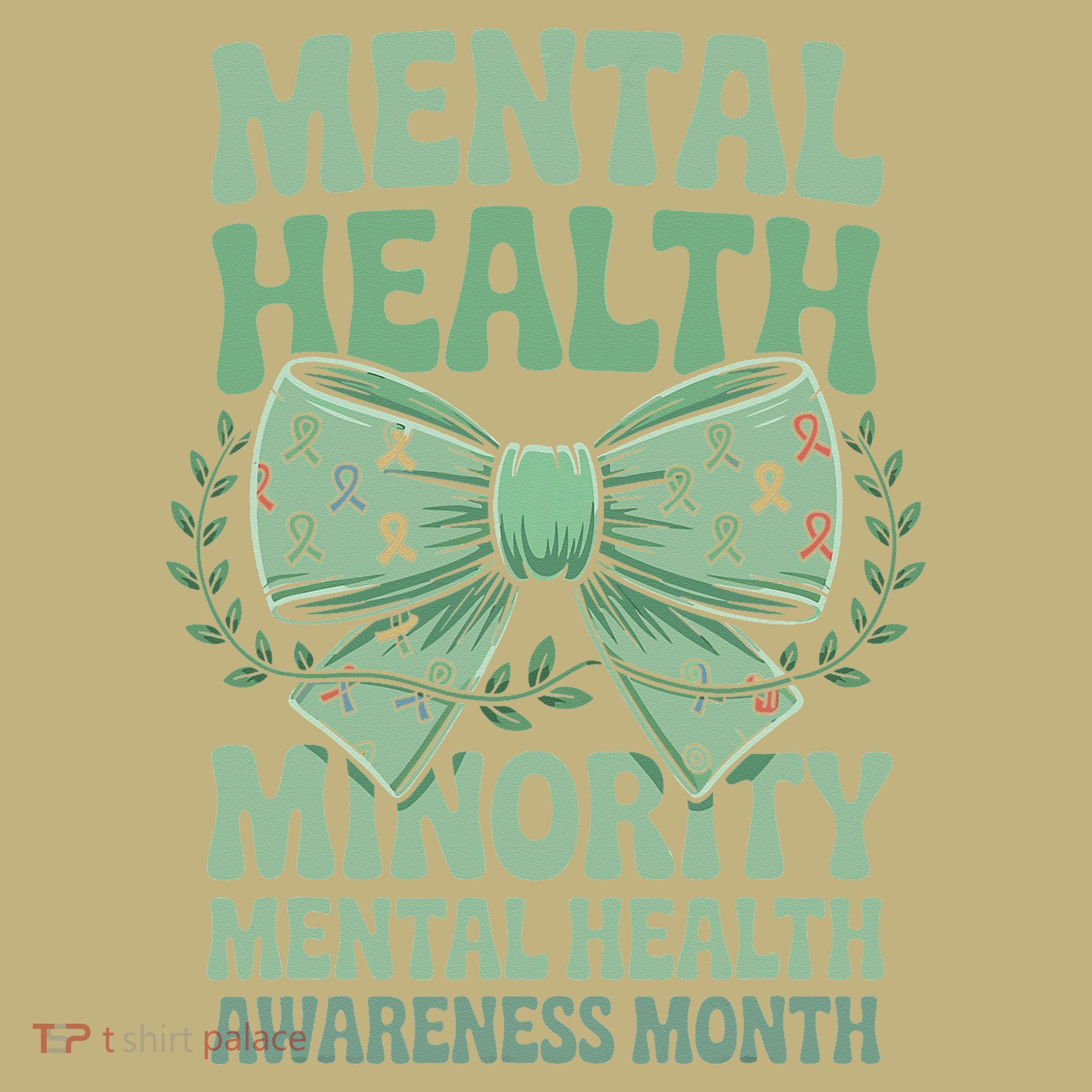 Bow Coquette Groovy Minority Mental Health Awareness Month T-Shirt