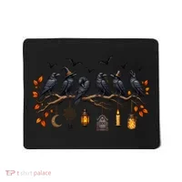 Black Crow Halloween Scary Witch Mousepad thumb 0