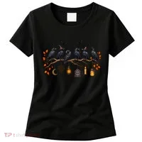 Black Crow Halloween Scary Witch Women's T-Shirt thumb 0