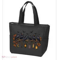 Black Crow Halloween Scary Witch Tote Bag thumb 3