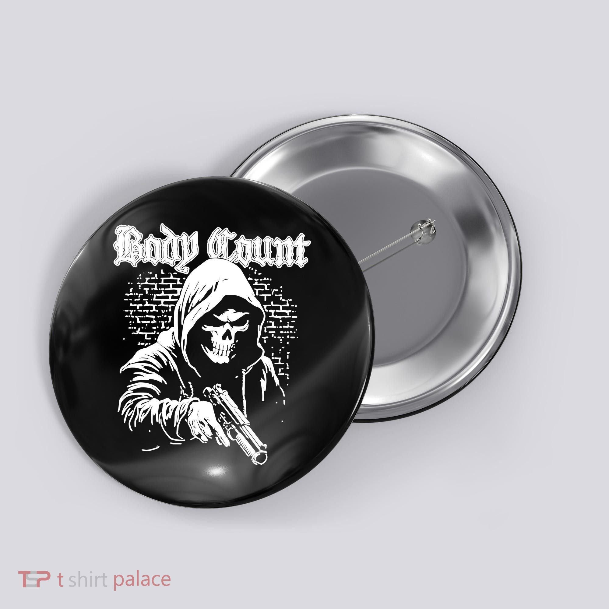 Body Count Hooded Skull Button