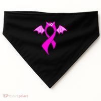 Breast Cancer Halloween Bat Pink Ribbon USA-Made Doggie Bandana thumb 0