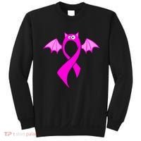 Breast Cancer Halloween Bat Pink Ribbon Sweatshirt thumb 0