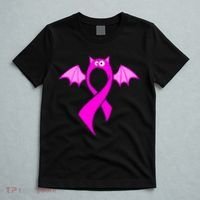 Breast Cancer Halloween Bat Pink Ribbon T-Shirt thumb 5