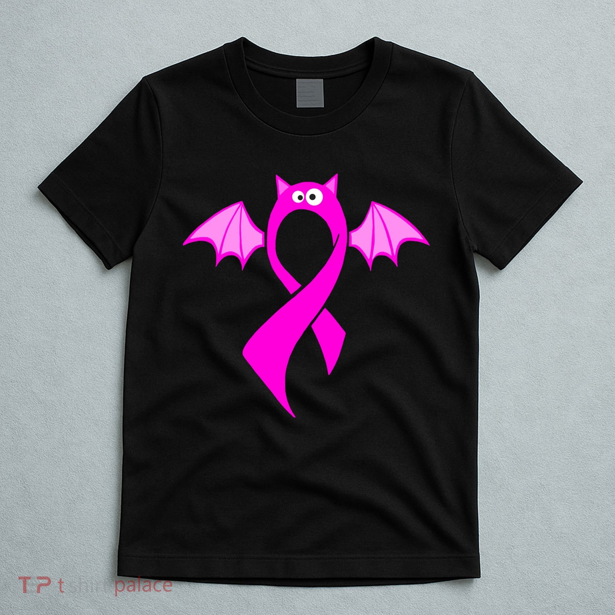 Breast Cancer Halloween Bat Pink Ribbon T-Shirt